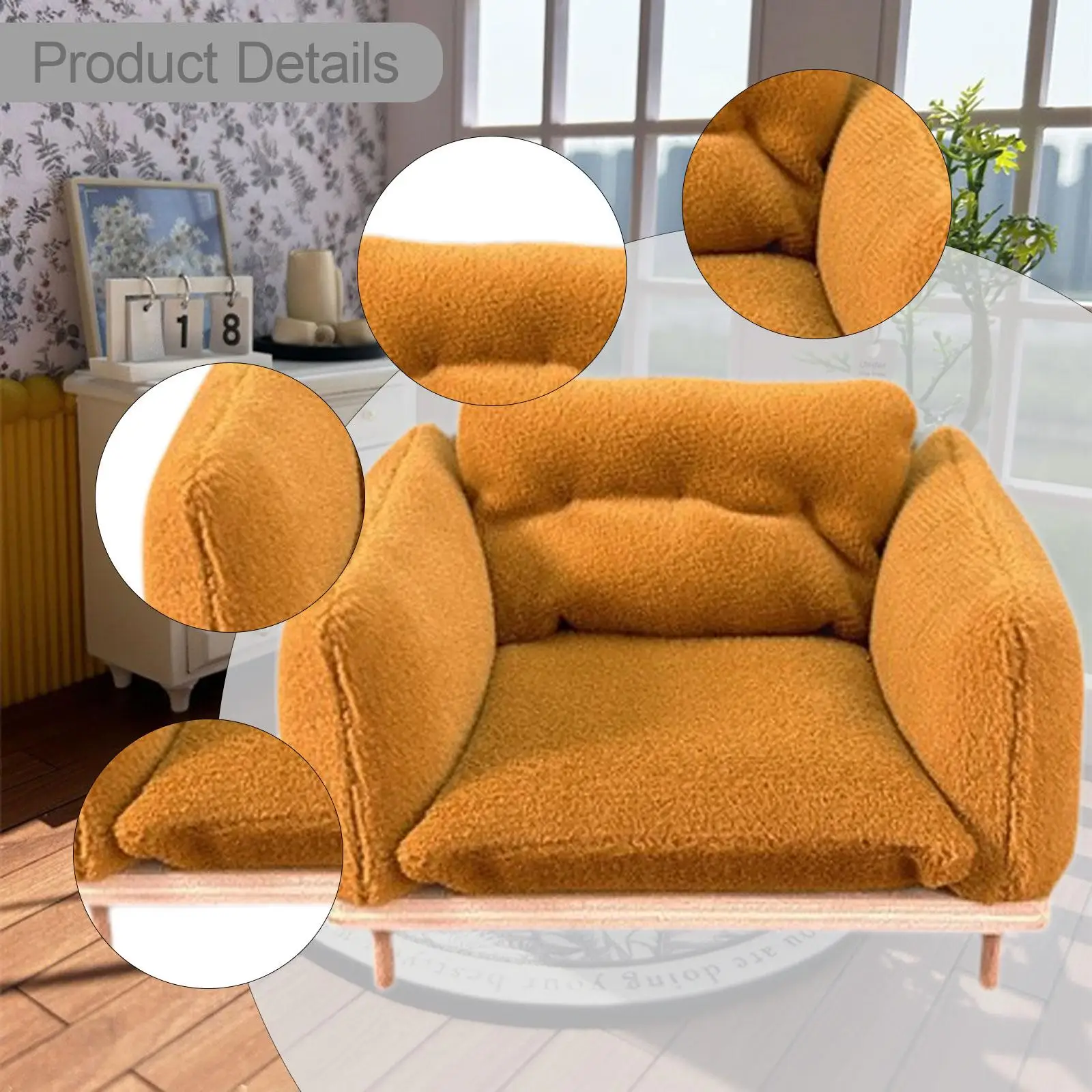 Dollhouse Armchair 1: 12 Dollhouse Decoration Scene Decoration Elegant Decorative Realistic Modern Tiny Model Mini Sofa Model Dollhouse Armchair 1: 12 Dollhouse Decoration Scene Decoration Elegant Decorative Realistic Modern Tiny Model Mini Sofa Model