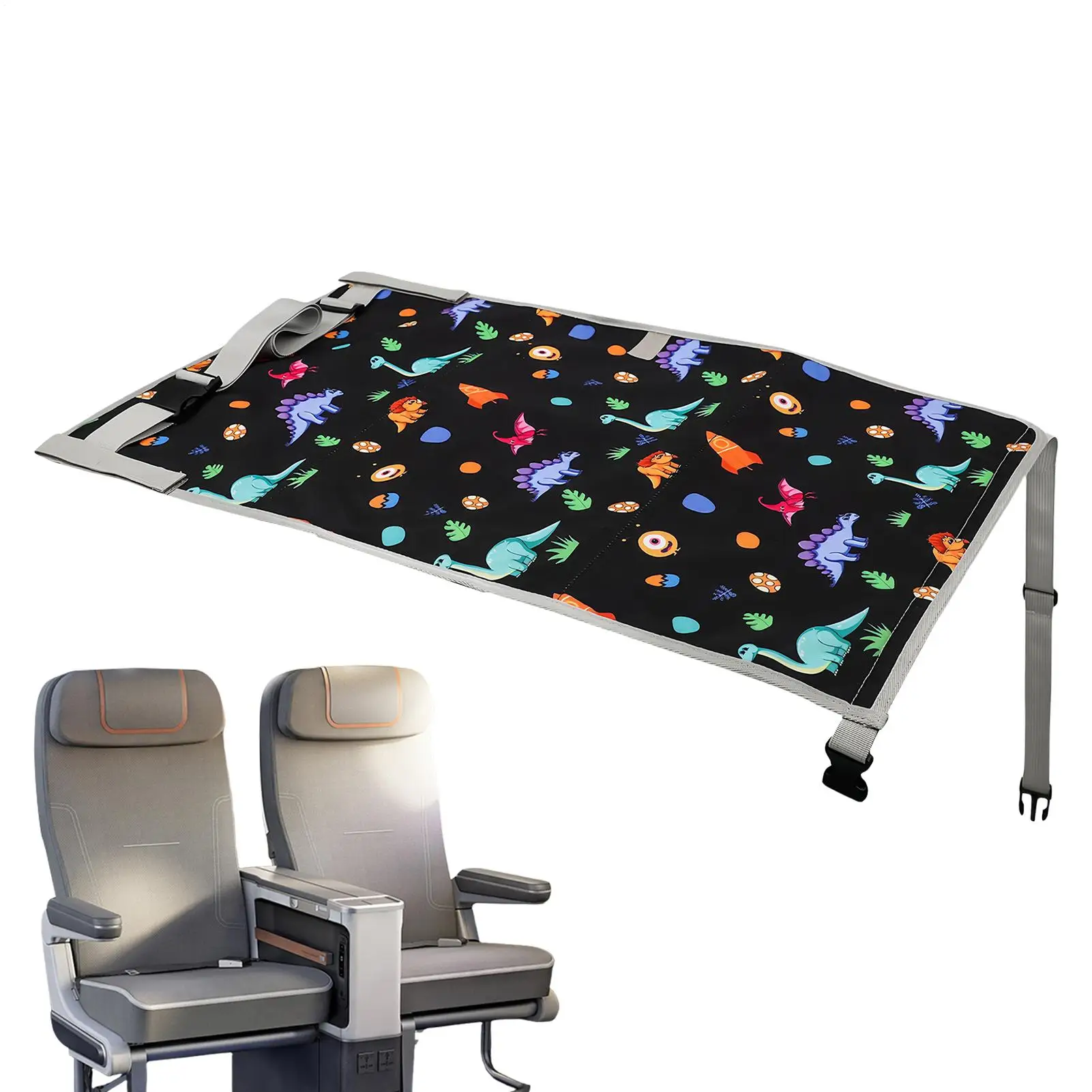 Cama de avión para niños, extensor de asiento de avión para niños, reposapiés plegable, cuna suave portátil para jugar, viajar durante la noche y dormir