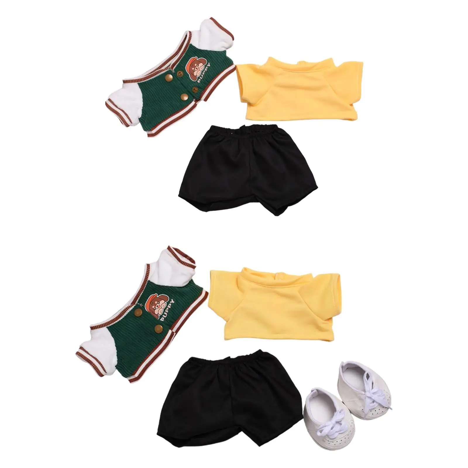Plush Doll Clothes DIY Soft Doll Short Sleeve Jacket Trousers Stylish Costumes Baseball Suit Cute Stuffed Animals Accessories