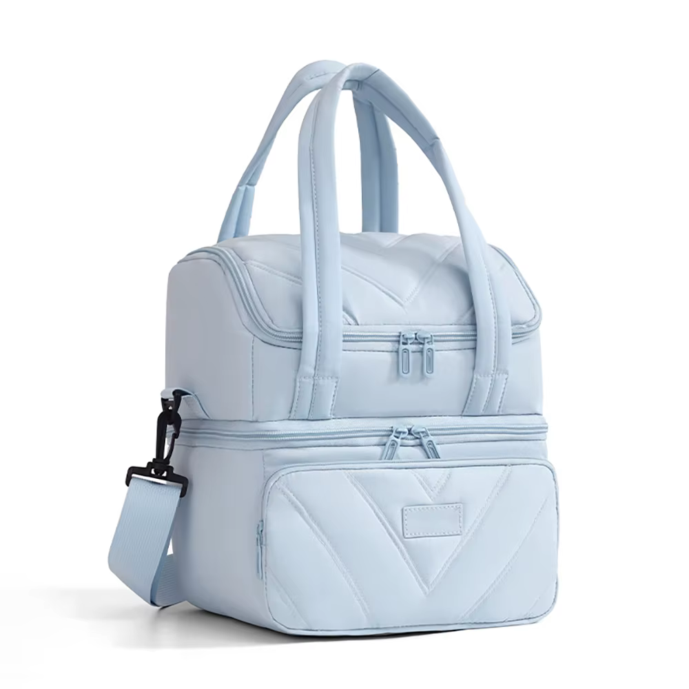 Bolsa de pañales aislante acolchada doble pastel portátil - imagen 3
