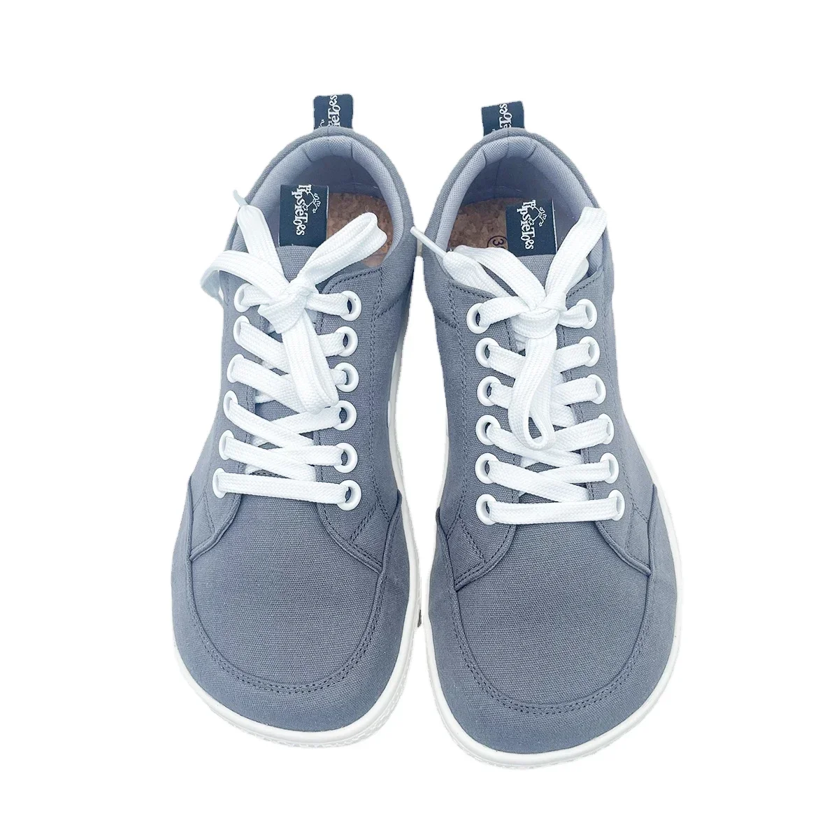 Tipsietoes 2025 Natural 100% lona de algodón descalzo zapatillas de deporte de encaje para mujer con suela plana suave cero caída puntera más ancha peso ligero - imagen 4