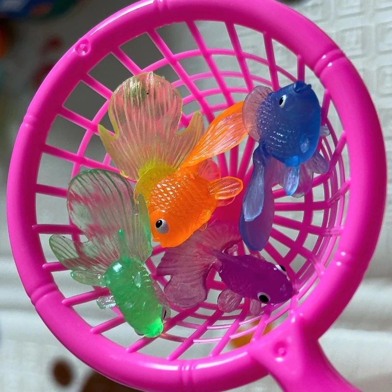 10 unids/set niños de goma suave pez dorado juguetes de baño para bebés para niños simulación Mini pez dorado agua niños pequeños diversión natación regalos de playa