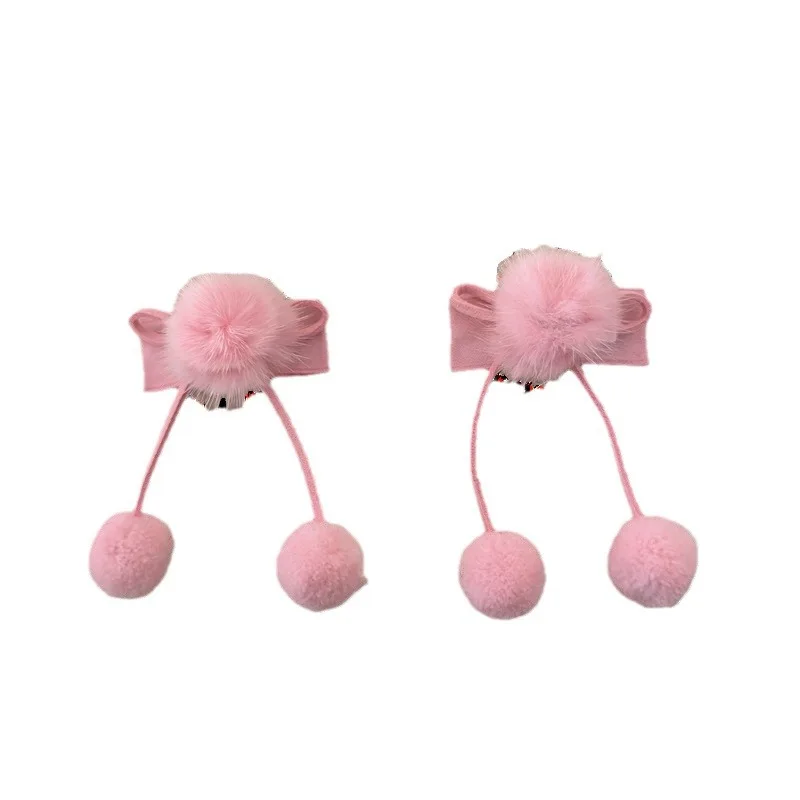 Nuevos accesorios para el cabello de felpa para niña, bonitos pinzas para el cabello para niños pequeños, suaves en el cabello, horquillas versátiles y dulces para uso diario, otoño/invierno - imagen 5