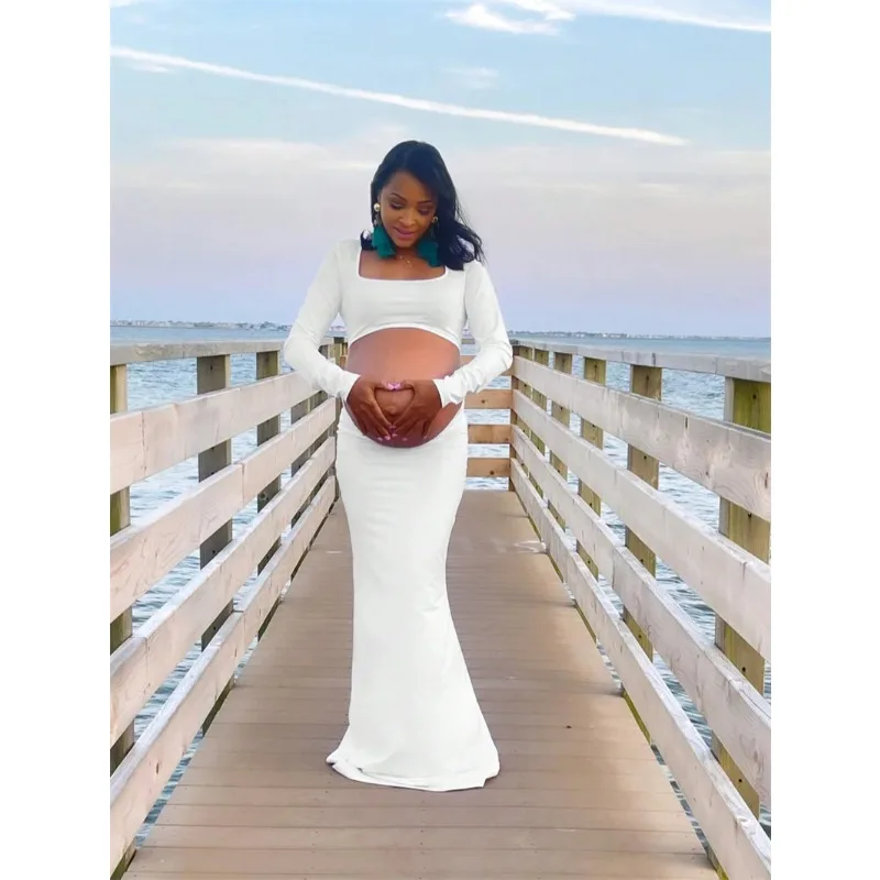 Vestido de maternidad elástico para sesión de fotos en embarazo