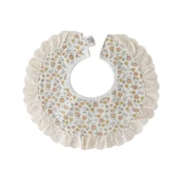 Baberos Bandana elegantes impermeables de algodón con encaje para bebé