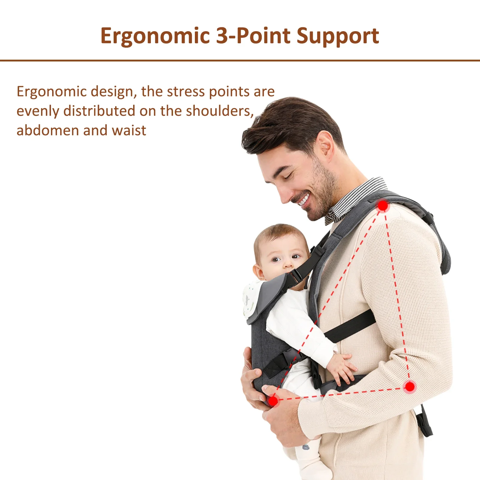 Portabebés ergonómico para recién nacidos y niños - frontal y trasero - imagen 4