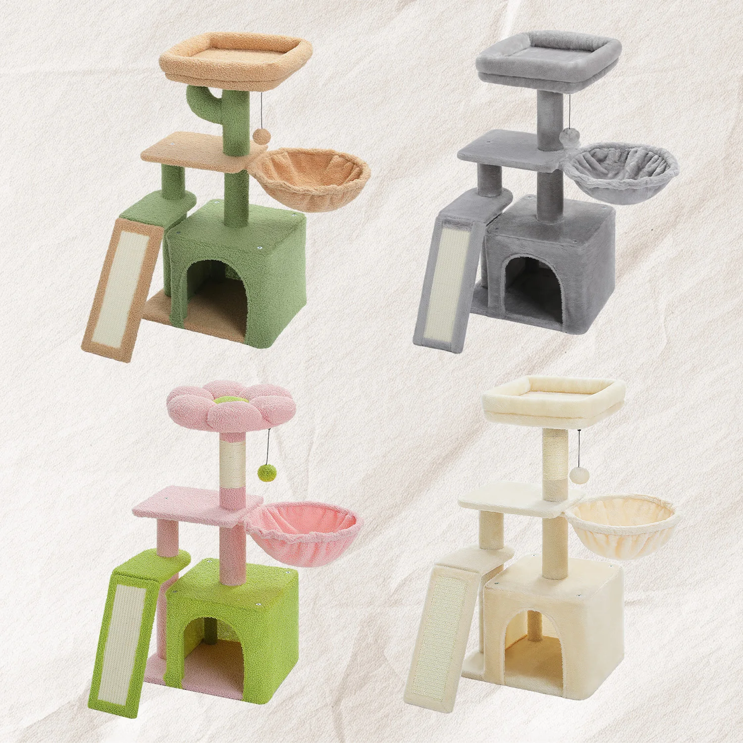 Torre de árbol para gatos pequeña, accesorios para gatos, con percha superior desmontable, condominios cómodos y sencillos, perfecto para gatos de interior, juguete para gatos - imagen 2
