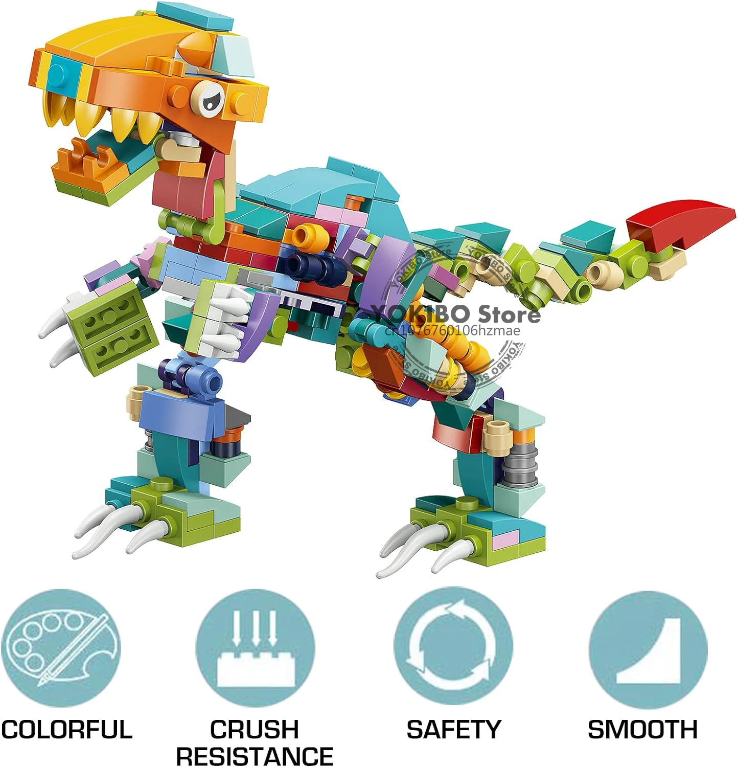 Conjuntos de bloques de construcción de dinosaurios 12 en 1, juguete de desarrollo, juguetes de bloques de construcción, juego de bloques de animales de dinosaurio - imagen 2