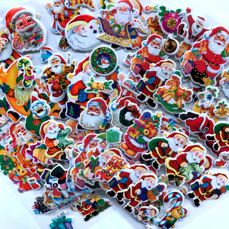 Pegatinas 3D navideñas de Papá Noel – Decoración infantil - imagen 5
