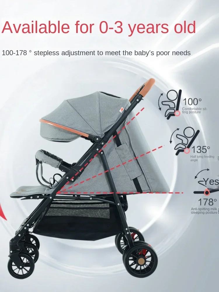 Cochecito plegable ligero para bebé gemelo, carrito con elevador, amortiguador, sentarse o acostarse, cochecitos dobles - imagen 5