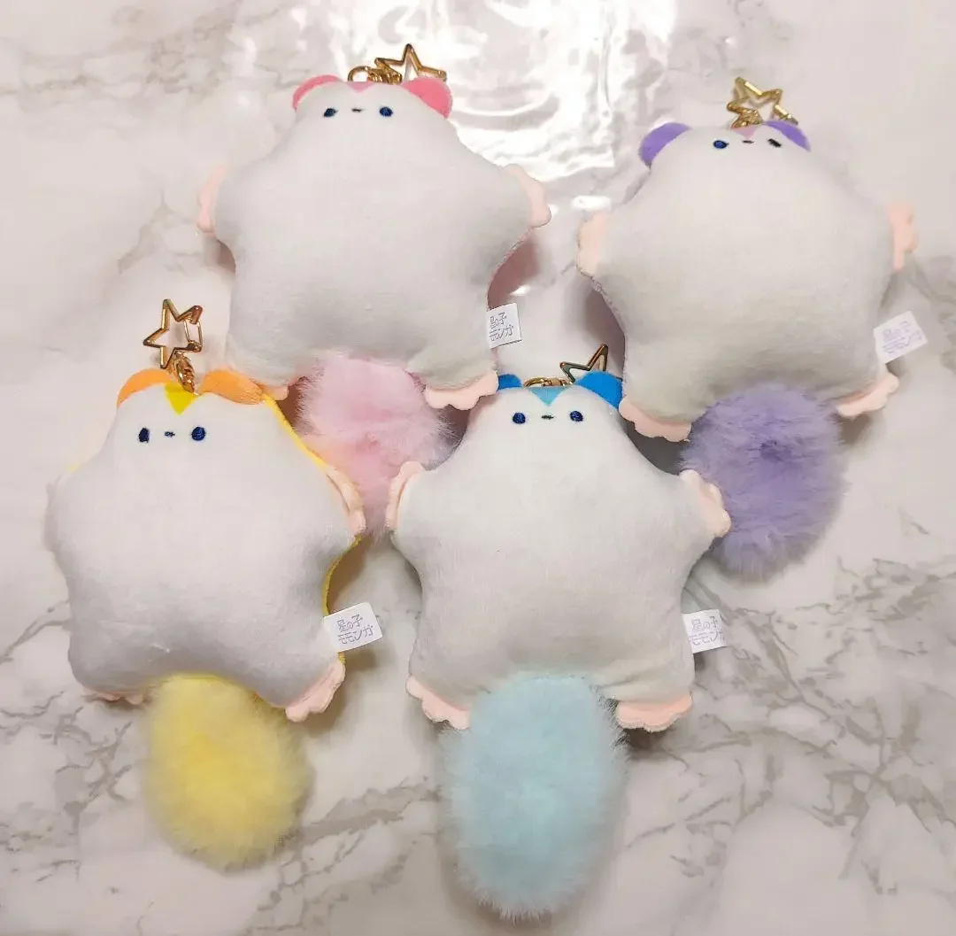 Juguete de peluche grito de 14cm, "juguete de peluche", estrella kawaii, mascota de ardilla voladora, cola peluda, cuerda de tracción, colgante para aliviar el estrés con vibración - imagen 3