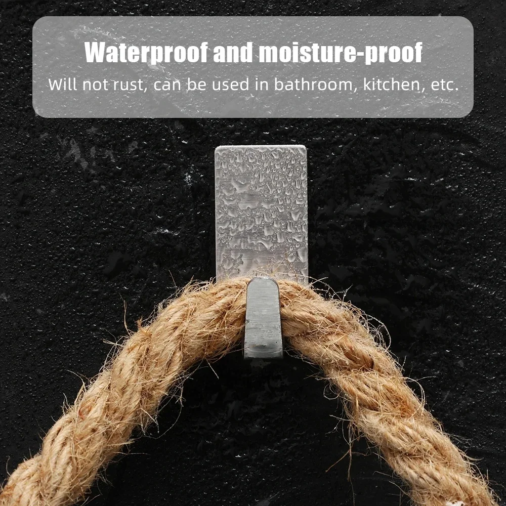 Gancho adhesivo acero inoxidable sin agujero para puertas baño cocina - imagen 5
