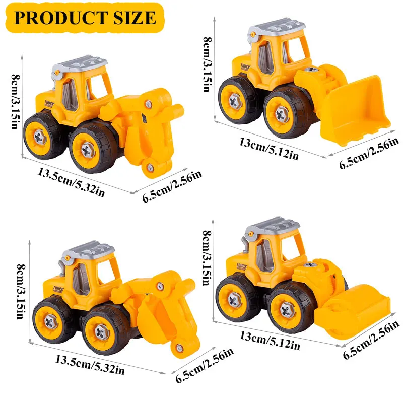 Niños ingeniería en miniatura DIY camión tuerca tornillo excavadora herramienta juguete para niños educativo coche/camión modelo regalo - imagen 2