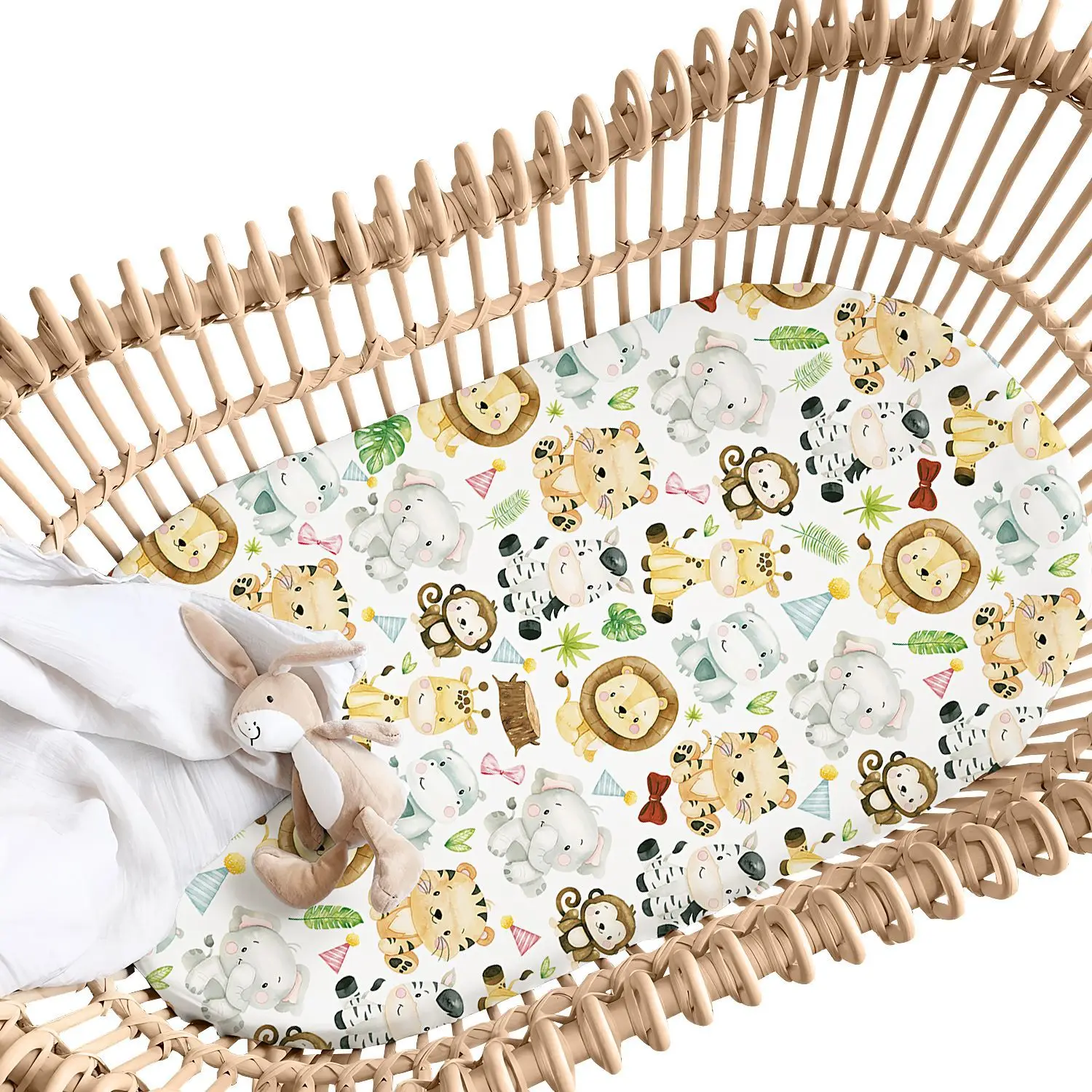 Sábana para cuna de bebé de algodón de muselina suave y transpirable, Sábana ajustable para recién nacido, Sábana para cuna de guardería hipoalergénica para bebés Universal - imagen 4