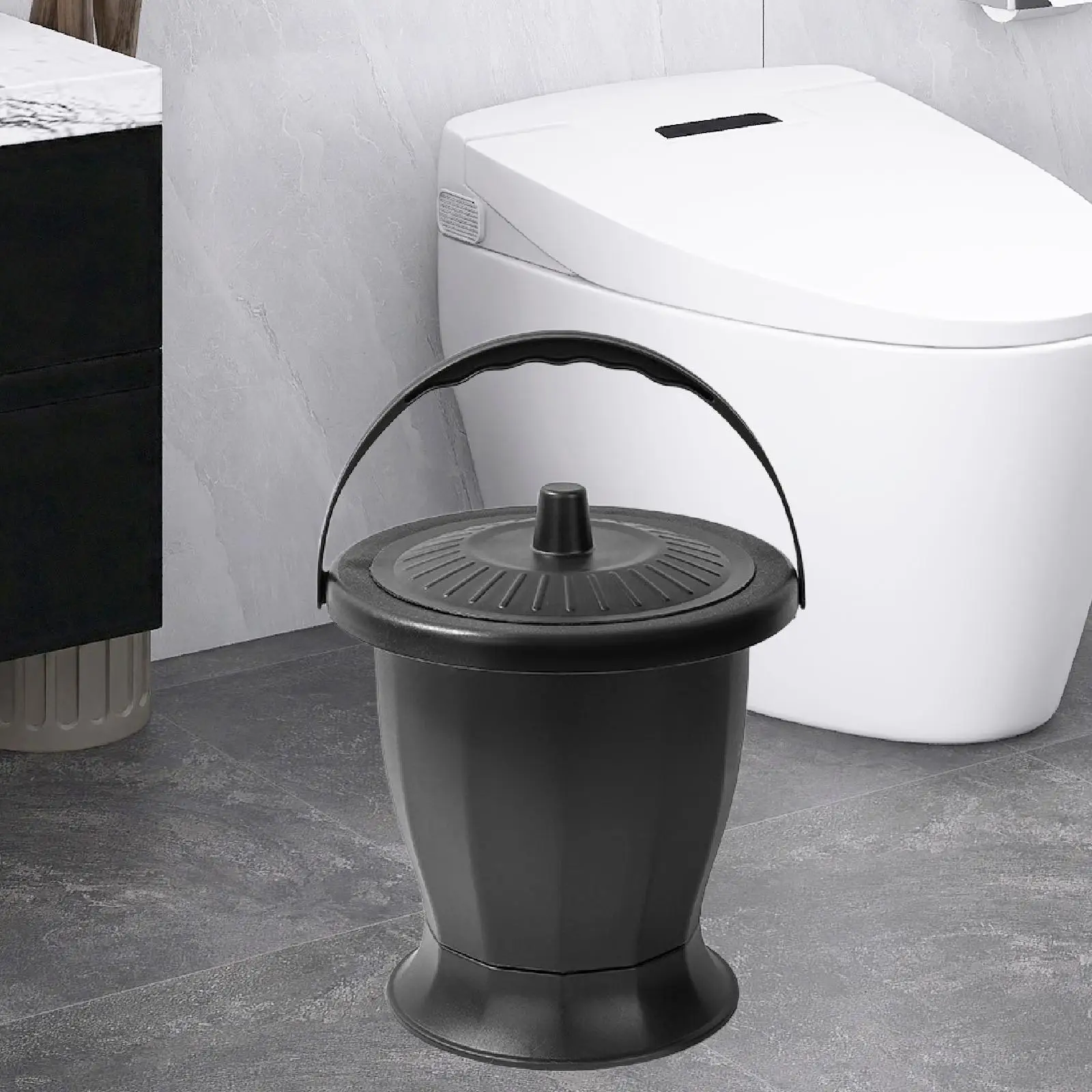 Spittoon with Lid and Handle,Portable Pot, Night Commode Bucket, Potty Pee Bucket, for Kids Adults Female Male Home