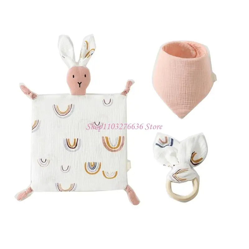 R6FD Cotton Baby Toothing Tooth Rabbit Animal Sensory: Regalo ducha recién nacido - imagen 4