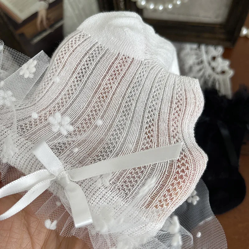 Calcetín de pantorrilla japonés Retro Sakura bordado para niños niña dulce encaje moda princesa Jacquard calcetín verano fino transpirable calcetín - imagen 4