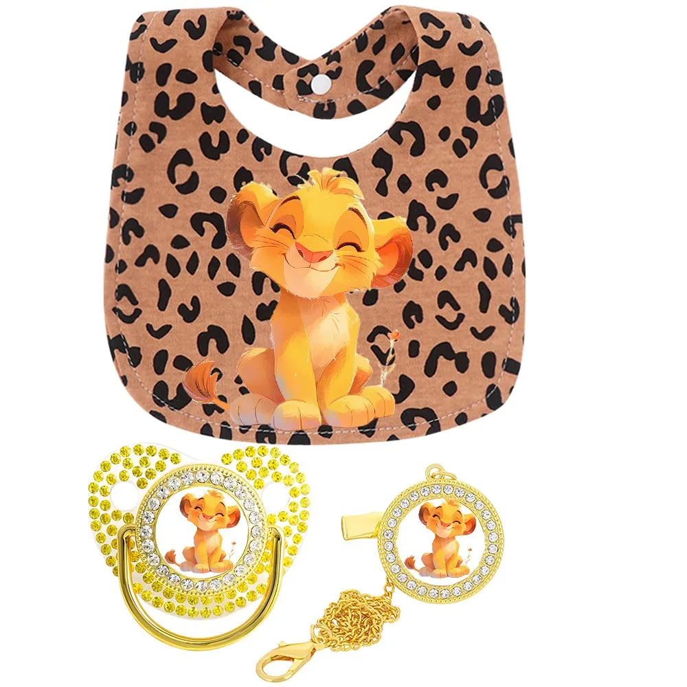 Juego de 3 piezas de Baberos para bebé, ropa para eructar, toallas de saliva para recién nacidos de dibujos animados, chupetes para bebé/soporte para chupetes para niñas y niños - imagen 4
