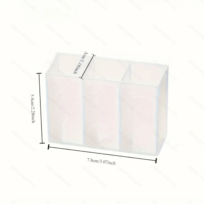 Mini caja de almacenamiento de plástico montada en la pared, tocador autoadhesivo, organizador de maquillaje, gabinete, 3 rejillas, soporte para artículos diversos para el hogar, 1/6 Uds. - imagen 2