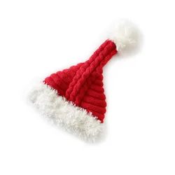 MILANCEL nuevo gorro de Navidad para bebé de invierno 0-4T lindo gorro de punto rojo para niños pequeños gorro de punto acolchado de lana para el día de Navidad