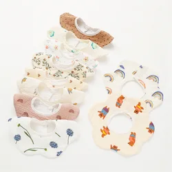 Baberos de muselina estampados de algodón suave para bebé