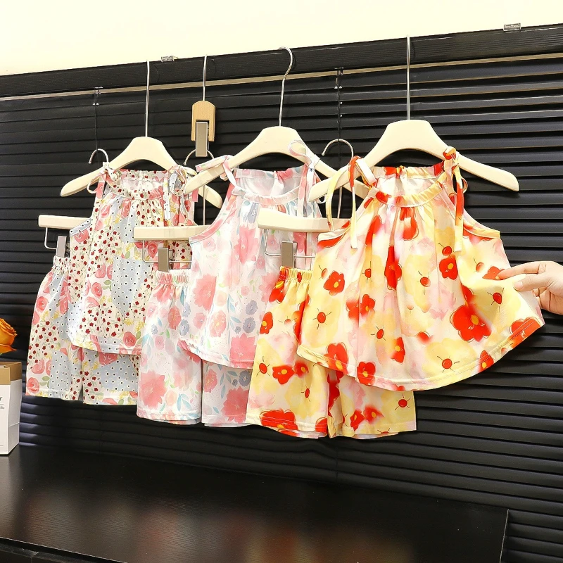 Conjunto de verano para niña: pantalones anchos sin mangas elegante - imagen 2