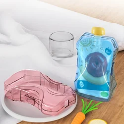 Soporte giratorio anti derrames para bolsas de comida bebé práctico