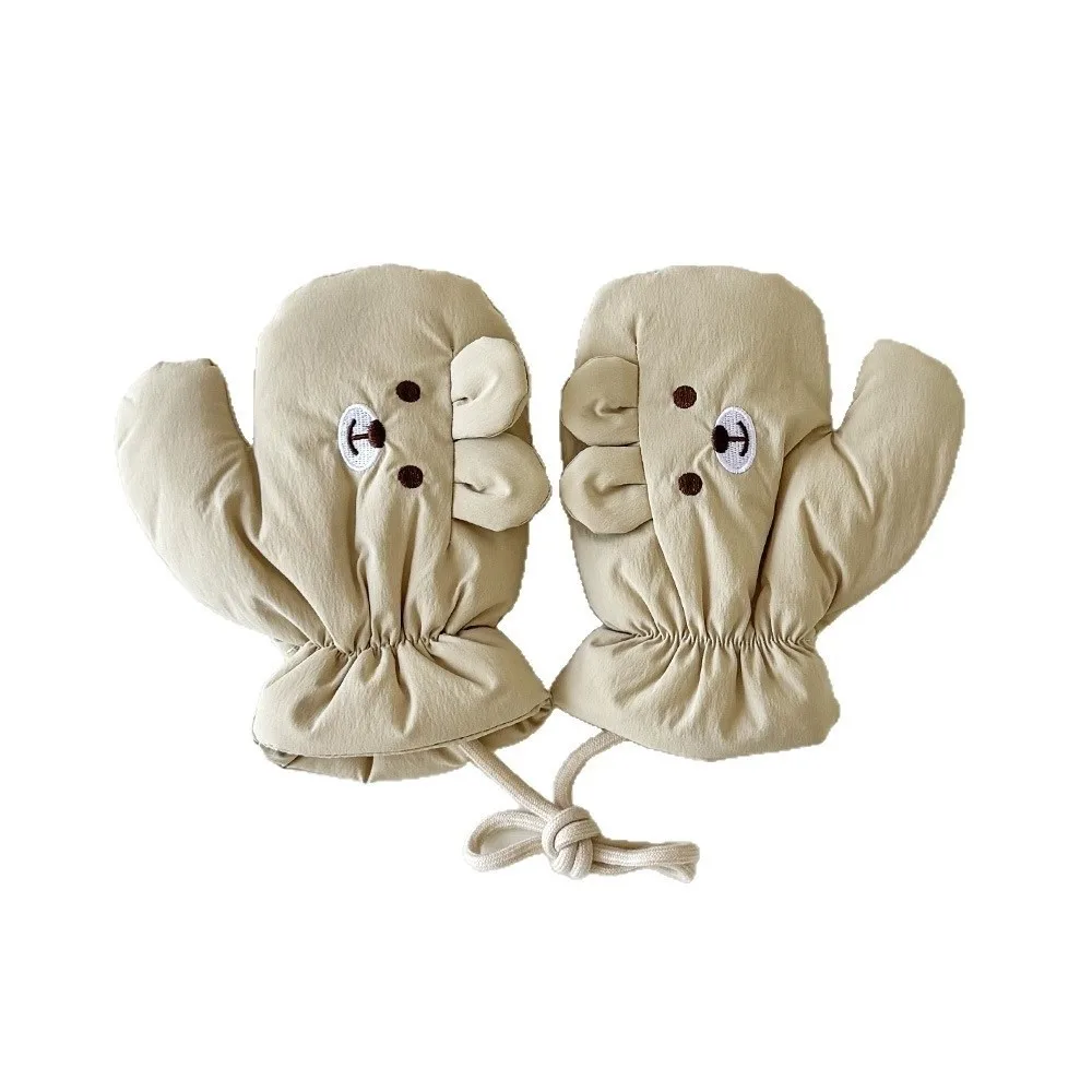 Nuevos guantes bonitos de oso de dibujos animados con dedos completos, guantes cálidos gruesos a prueba de frío, manoplas a prueba de viento para invierno - imagen 4