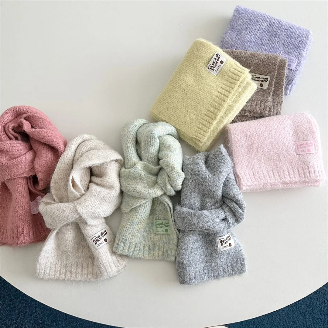 Bufanda de lana tejida de invierno para bebés, niñas y niños, estilo coreano, calentador de cuello cálido a prueba de viento - imagen 3