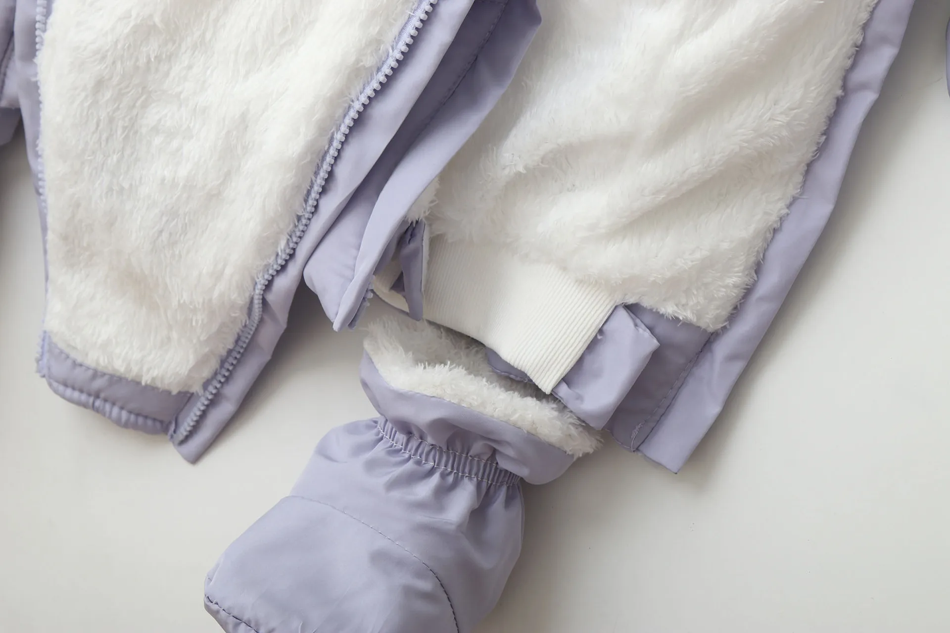 Peleles de invierno para bebé, monos con forro de piel para niños, traje de nieve acolchado de lana cálida para niños pequeños, traje infantil - imagen 4