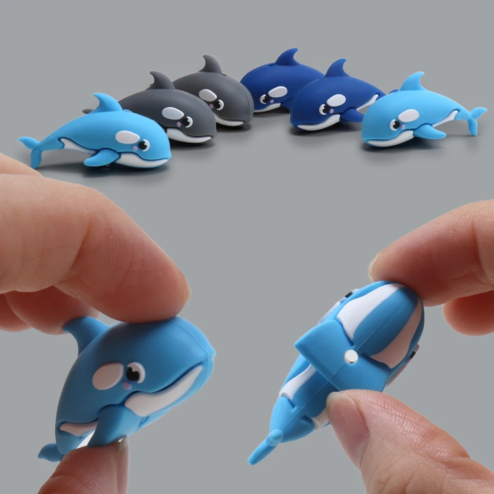 Cuentas de silicona 4 Uds. Cuentas focales de ballena 3D para bolígrafos, cordón para teléfono, llavero, suministros para hacer pulseras con cuentas, dijes para bolsos - imagen 3