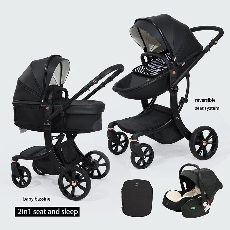 Cochecito de bebé 3 en 1, sistema de viaje, cochecito ligero para artículos de bebé newbron, cochecito de bebé 3-1 con vista alta, superventas, 2025 - imagen 2