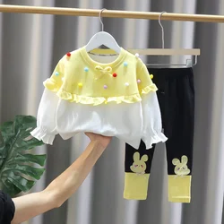 Conjunto chándal de algodón para niña incluye camiseta y pantalón