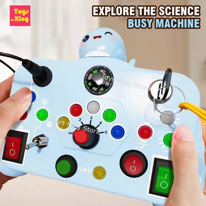 Juguete Montessori con luces LED y botones para juego infantil - imagen 2