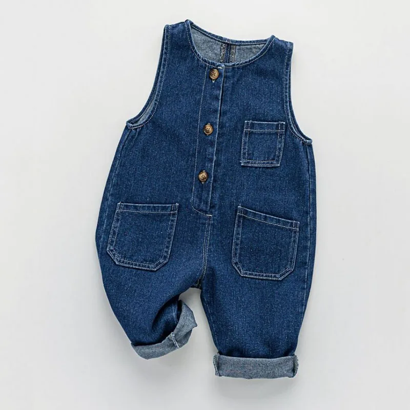 Monos de mezclilla de estilo coreano para niños y niñas, monos holgados de estilo informal, pantalones que combinan con todo, primavera y otoño - imagen 5