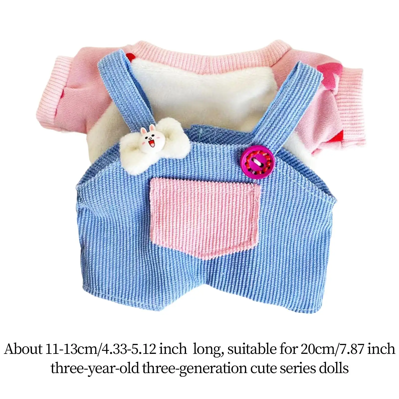 Plush Doll Clothes for 20cm Costumes Doll T Shirt Pants Set Dress up Fashion