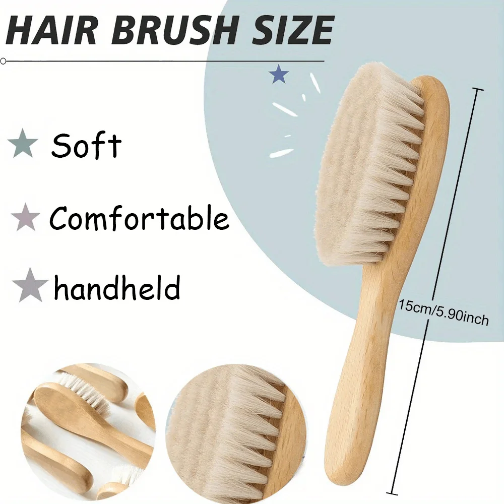 Cepillos para el pelo personalizados para bebé, cepillo para el pelo de madera para recién nacido con grabado de nombre, peine, regalos para cumpleaños/bautismo/aniversario, Baby Shower - imagen 2