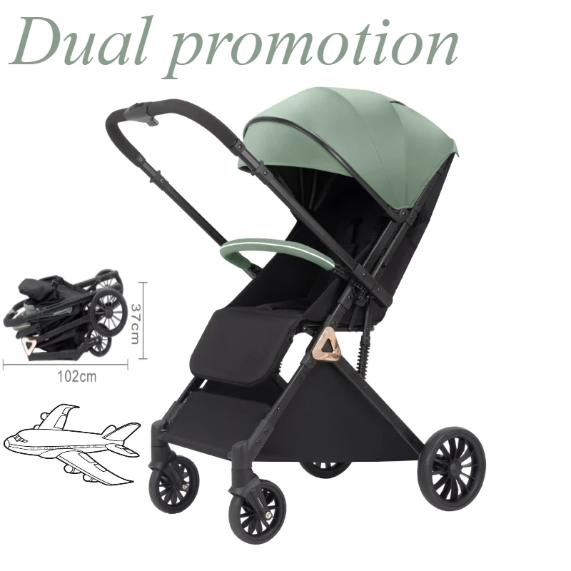 El cochecito de bebé QQ1 puede sentarse y acostarse, el cochecito de bebé portátil plegable y de marcha atrás, se puede colocar en el avión