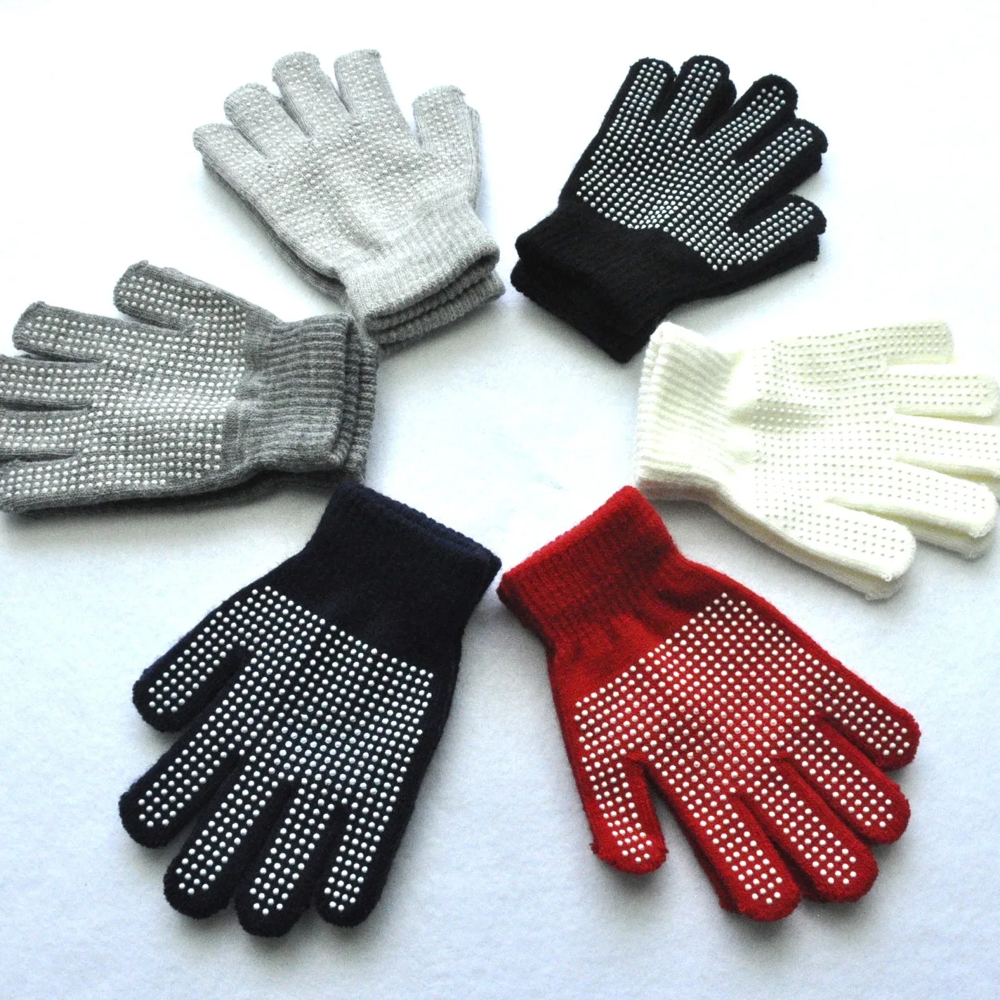 Neue 5-11y Jungen Mädchen Anti-Rutsch-Winter gestrickte warme Handschuhe für Kinder Student Voll finger Fäustlinge Outdoor-Radsport Ski handschuhe - imagen 3
