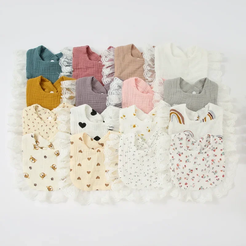 Paños para eructar de algodón suave para recién nacido, Baberos para bebé con estampado Floral de dibujos animados bonitos, toalla de Saliva para niño de cuatro estaciones, 1 unidad - imagen 2