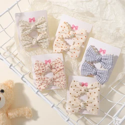 Horquillas para el pelo de algodon con lazo Bowknot estampado floral
