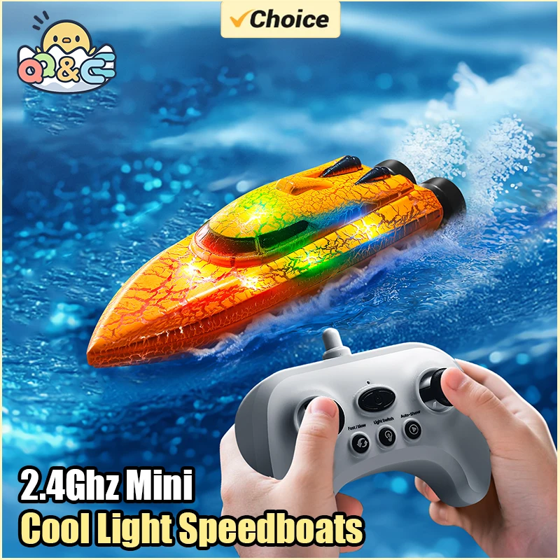 RC Baots 2,4G 4WD Mini barco de Control remoto con lancha ligera para piscinas, embarcaciones de interior competitivas, juguetes para niños, regalos