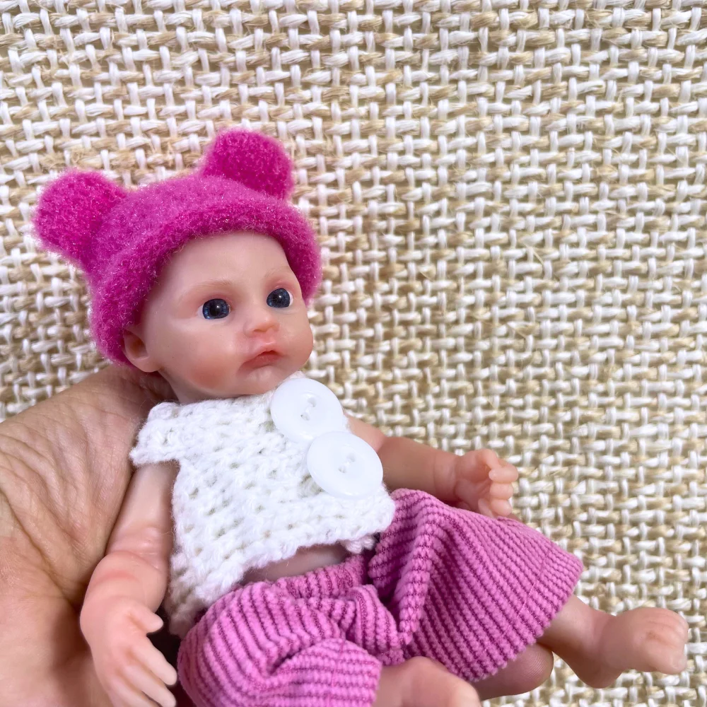 Muñeca Reborn de silicona totalmente lisa de 6 pulgadas y 15CM para niña, cuerpo lavable, cuerpo suave realista, Micro regalo de Navidad Preemie - imagen 5
