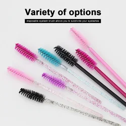 Proveedor de herramientas de maquillaje desechables, 50 Uds., pestañas de cristal, cepillo para ojos, varillas para rímel, aplicador flexible