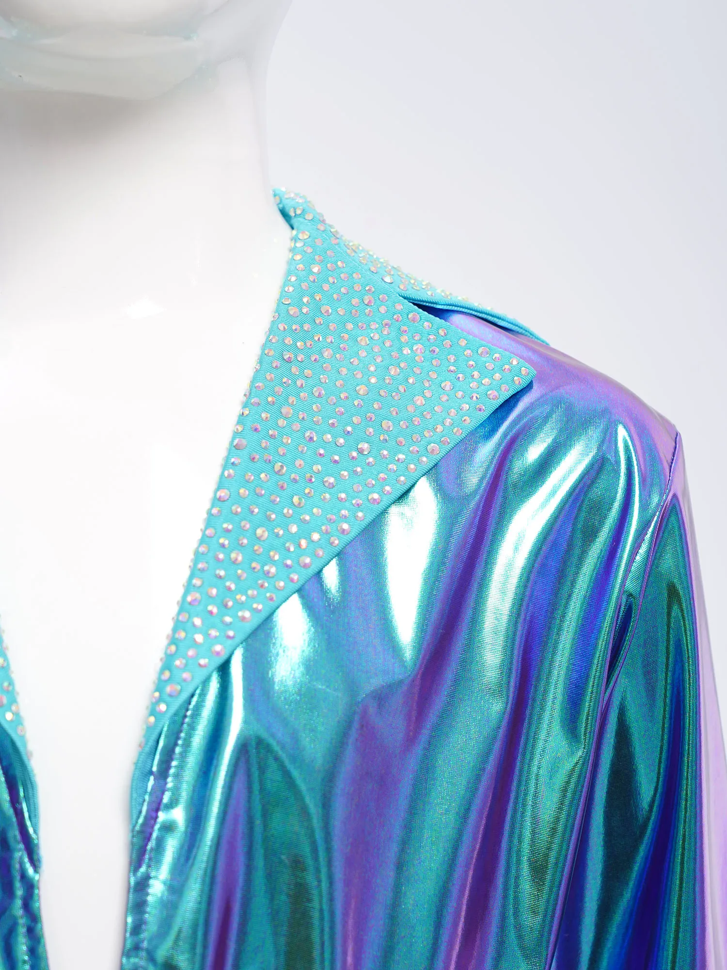 Chaqueta metálica baile Jazz Hip Hop niña – Manga larga strass - imagen 4