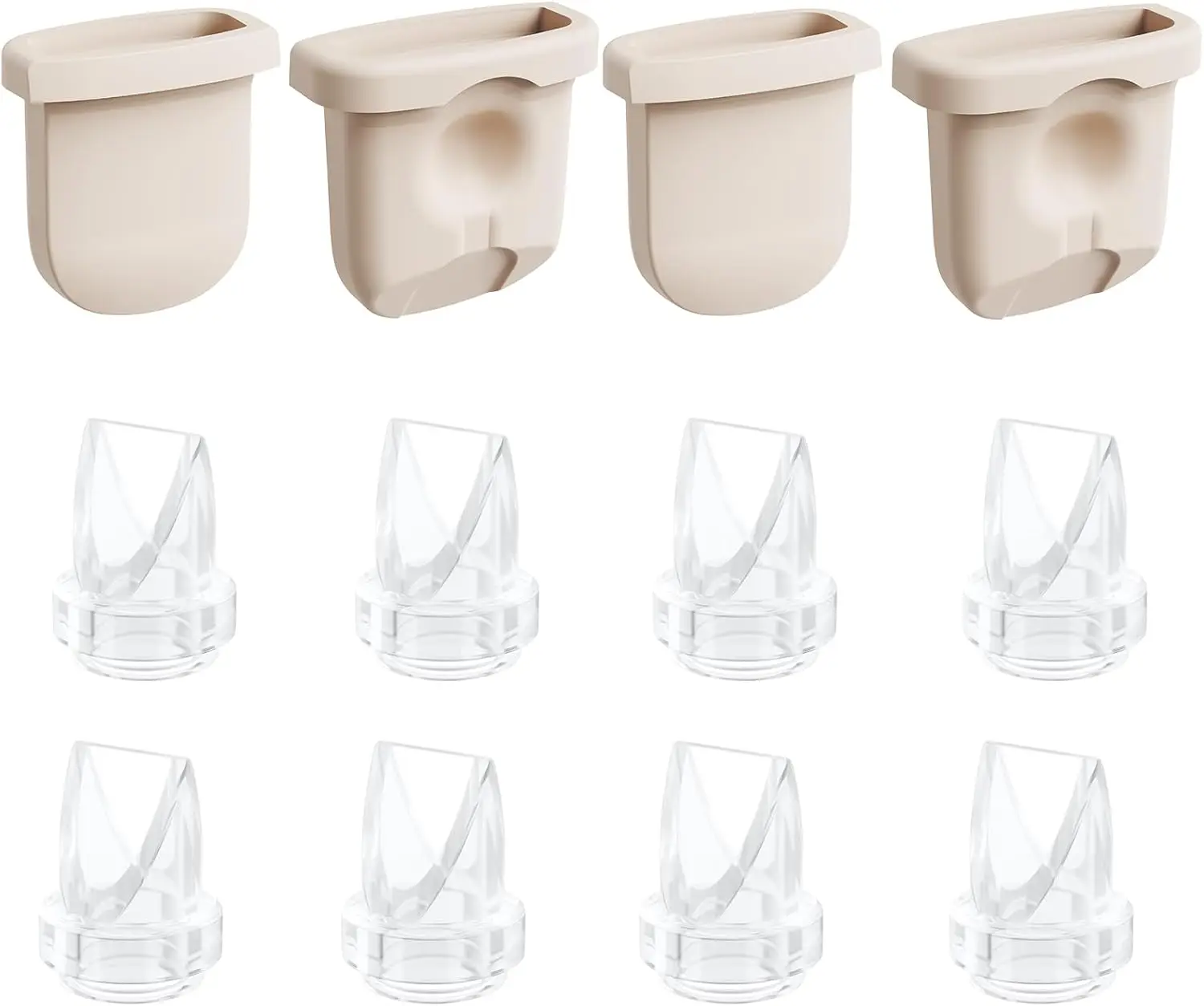 Piezas de extractor de leche, válvulas de pico de pato y diafragma de silicona compatibles con extractor de leche portátil eufy S1 Pro/S1/E10/E20