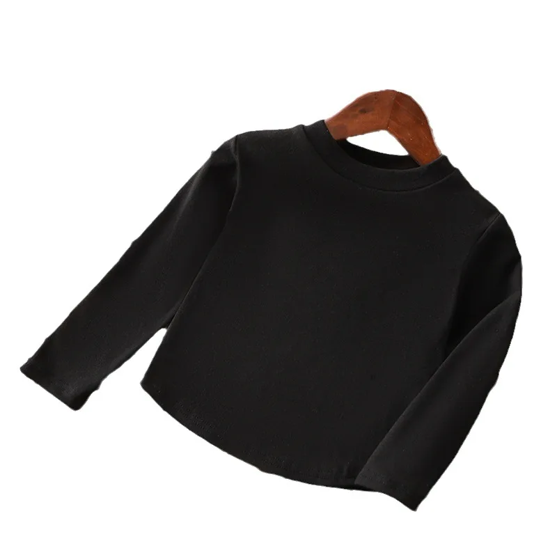 Camiseta cálida de invierno para bebés, camiseta de manga larga con cuello medio alto y parte inferior de Color sólido para niños y niñas, ropa para niños - imagen 5