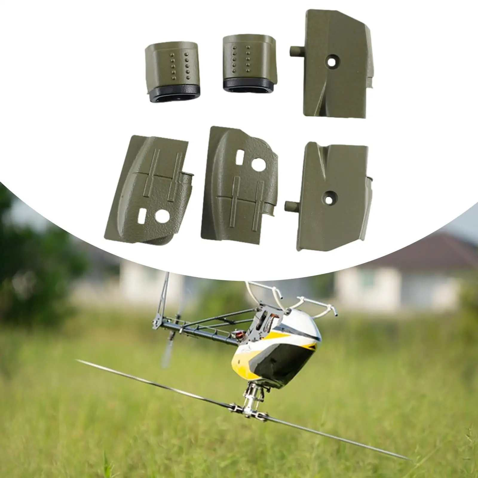 6 Pieces RC Helicopter Rear Decoration Parts Set Spare Parts for Wltoys K170