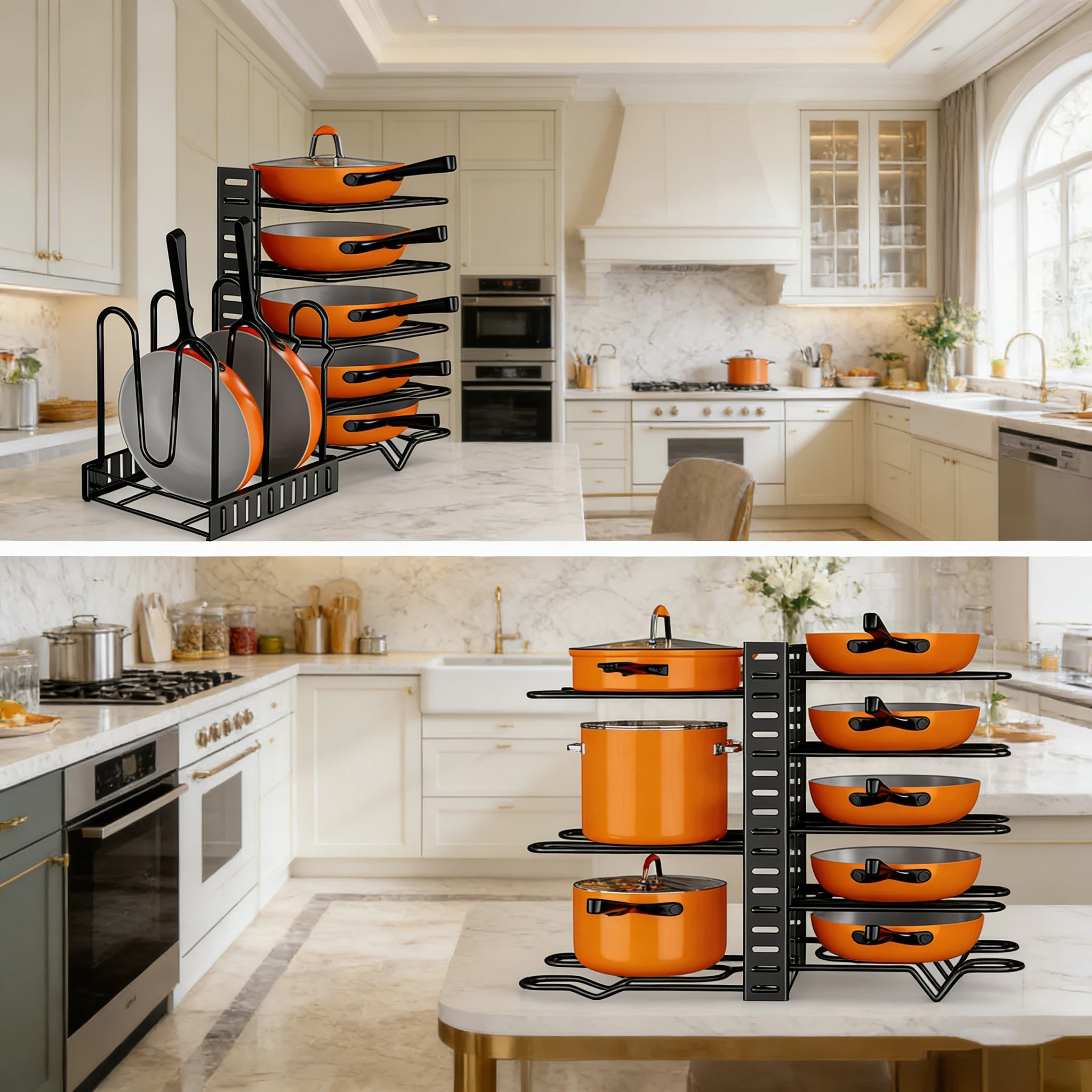 Organizador de biberones plegable de hierro forjado para cocina - imagen 4