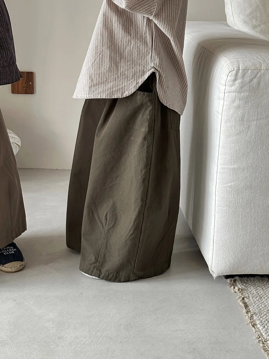 MILANCEL, nuevos pantalones rectos de otoño para niños, 1-7T, pantalones de pierna ancha simples de Color sólido para niñas, pantalones sueltos versión coreana para niños - imagen 4